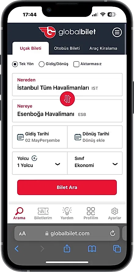 Global bilet Kurumsal Web Sitesi